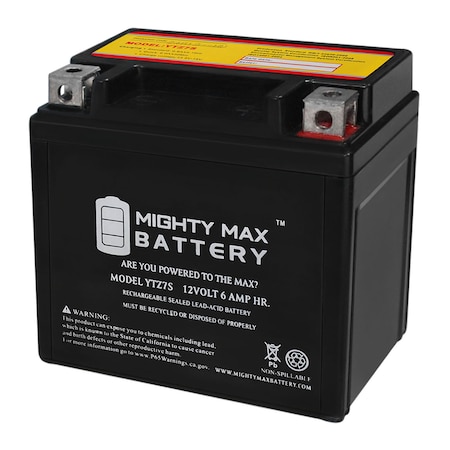 Mighty Max Battery Sealed Lead Acid Battery, 12 V, 6 AH, Nut and Bolt Terminal, SLA, AGM Chemistry YTZ7S1388